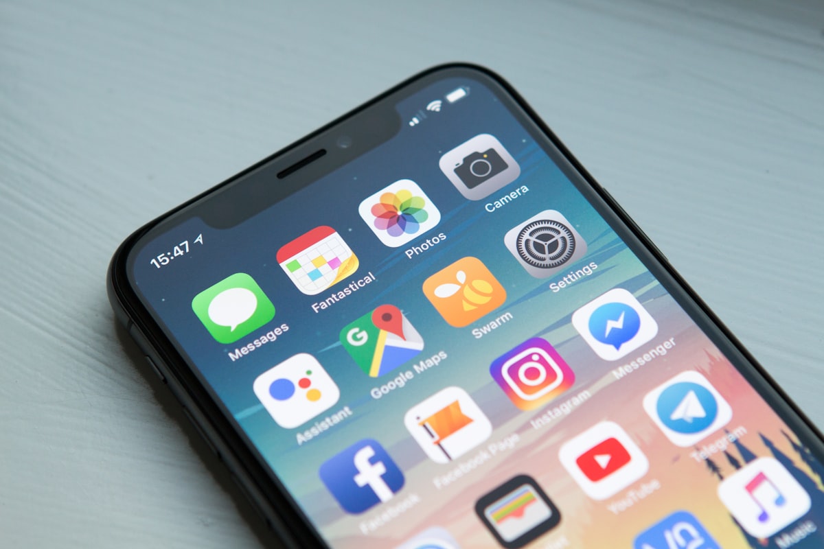 Smartphone showing a screen full of mobile apps ready to be monetized